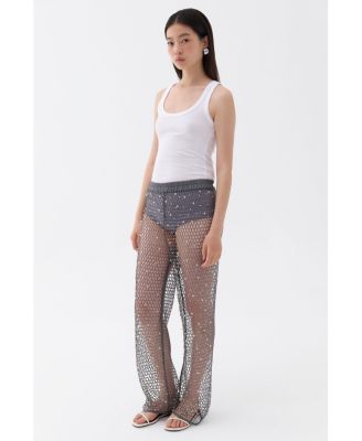 Women's Shimmering Threaded Mesh Pants
