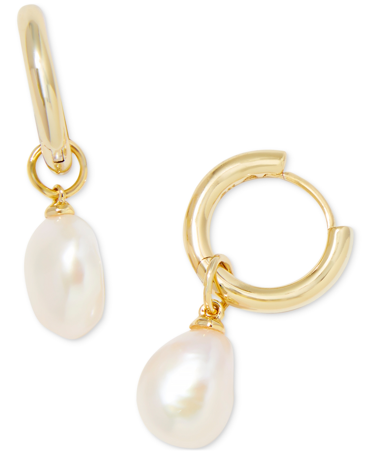 Kendra Scott Freshwater Cultured Pearl 14k Gold Plated Over Brass Willa Huggie Earrings In White