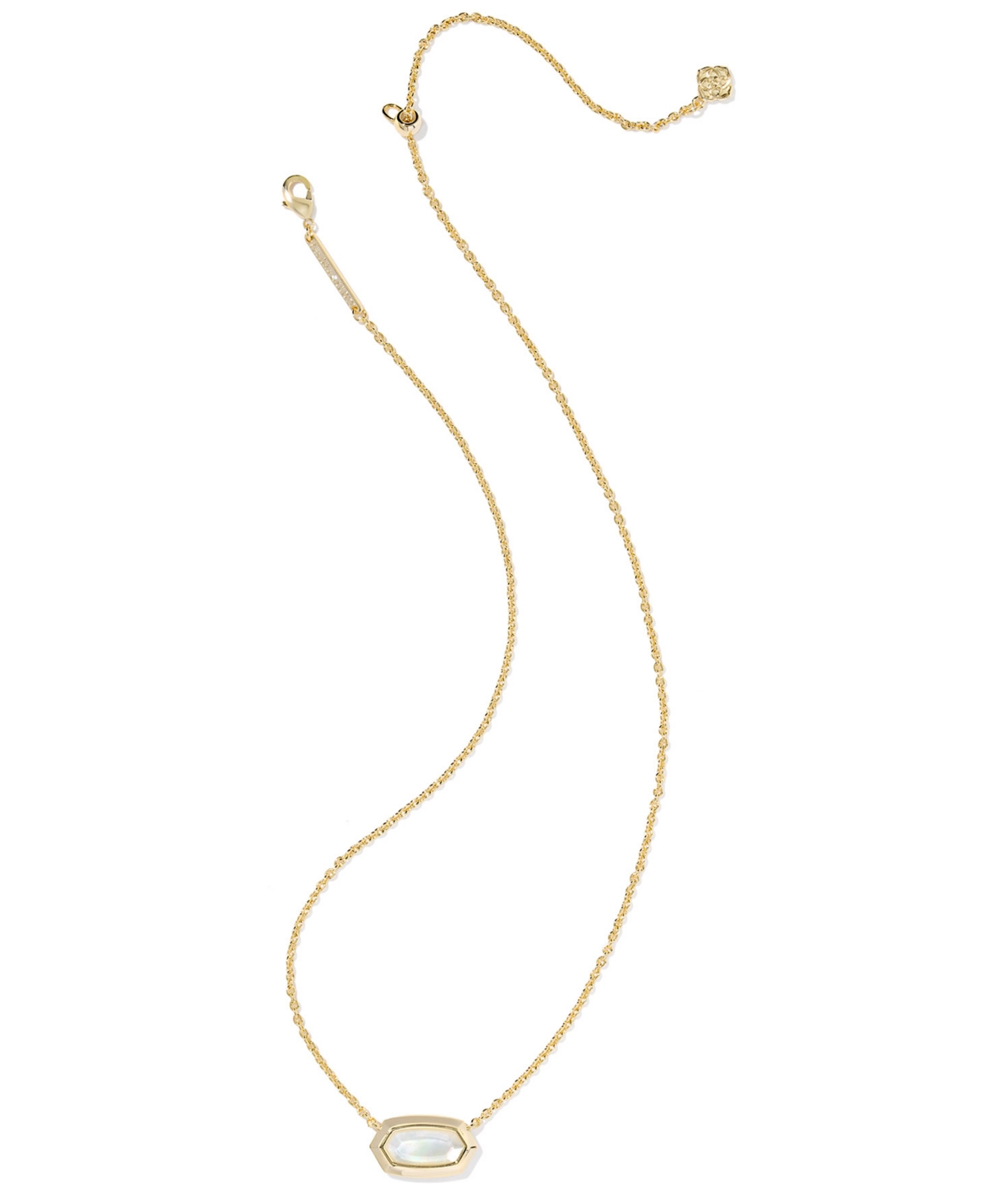 Kendra Scott Imitation Pearl 14k Gold Plated Over Brass Elisa Bezel Short Pendant Necklace In Gold
