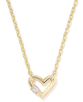 Kendra Scott - Cubic Zirconia Metal Plated Over Brass Emery Heart Pendant Necklace