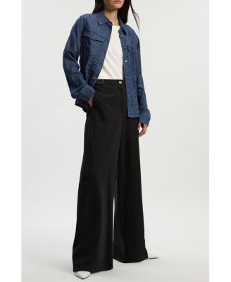 Women's Ponte PU Wide Leg Pants.