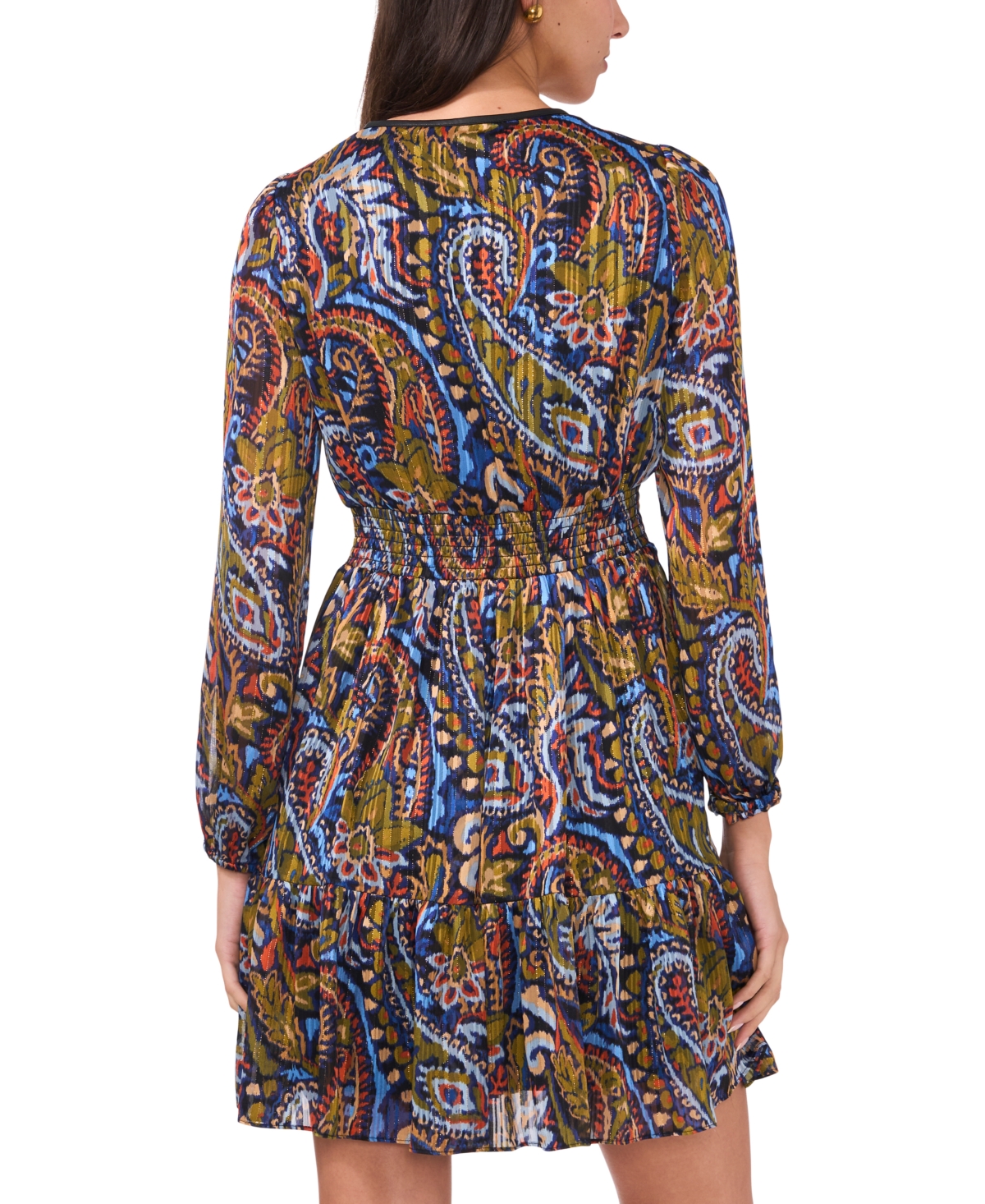 Msk Women's Long Sleeve Babydoll Dress