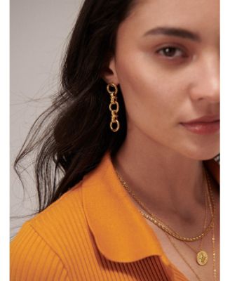 Zehra Chain Drop Stud Earrings