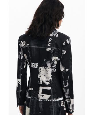 Women's Newspaper zipper blazer