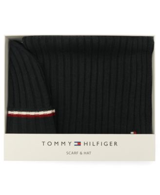 Men's 2-Piece Wide Rib Global Stripe Cuff Beanie and Scarf Set