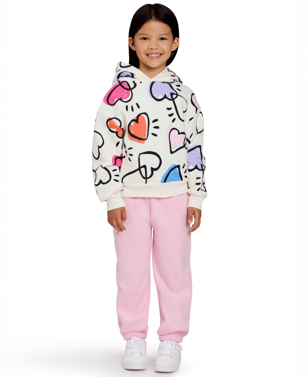 Color Lab Unisex 2t-6x Pull-on Printed Long Sleeve Hoodie In White