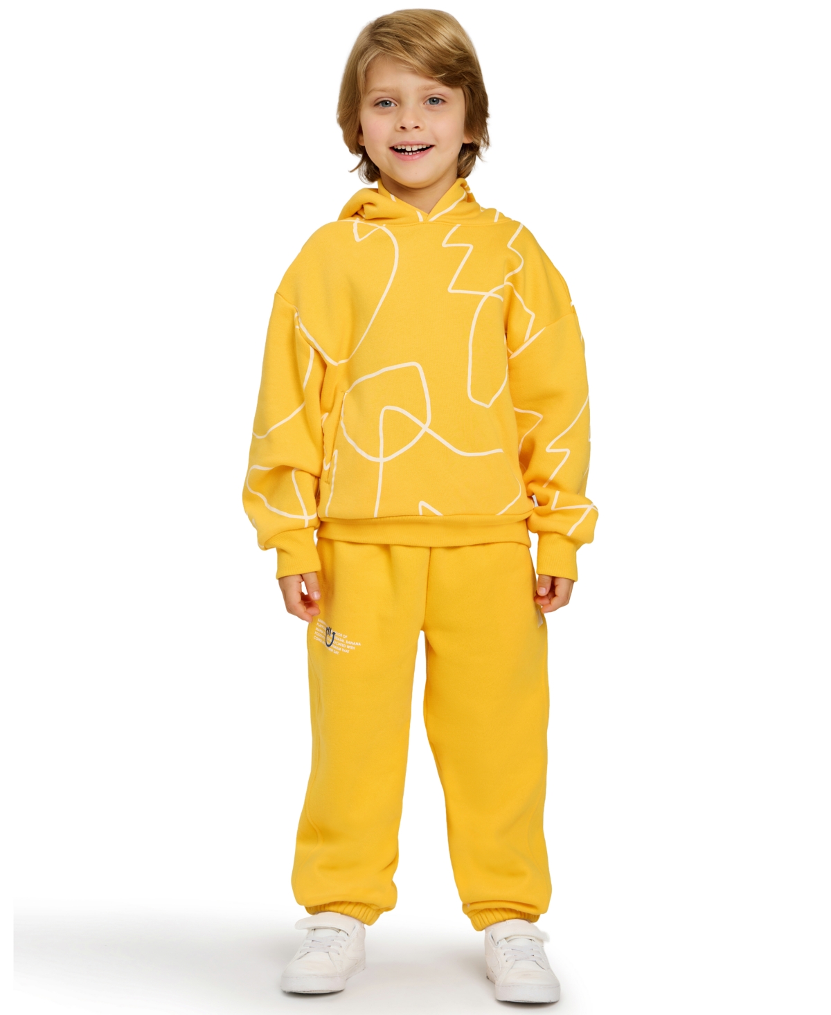 Color Lab Unisex 2t-6x Pull-on Printed Long Sleeve Hoodie In Yellow