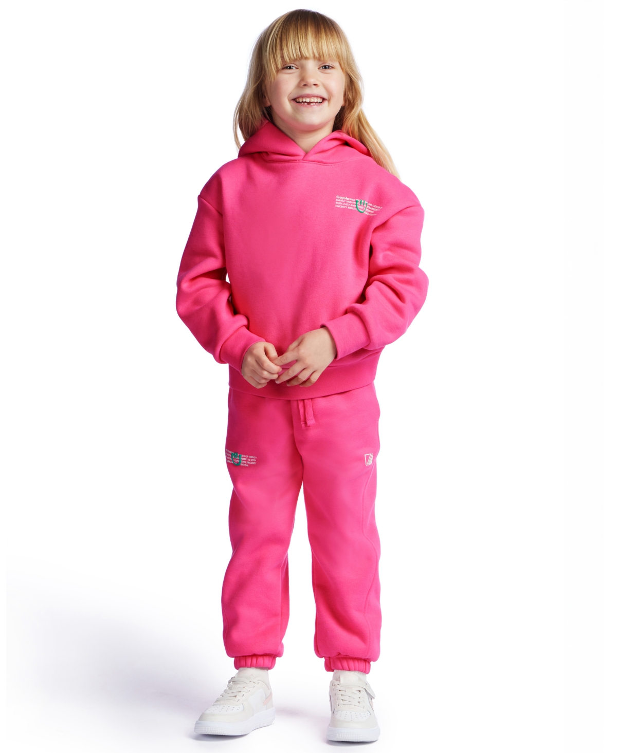 Color Lab Unisex 2t-6x Pull-on Printed Long Sleeve Hoodie In Pink