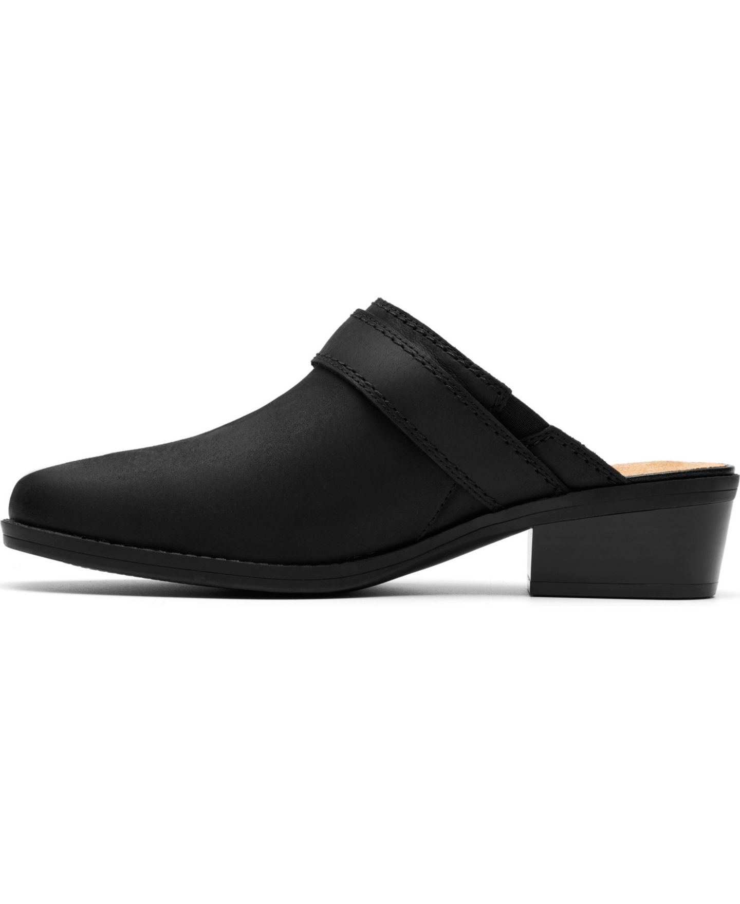 Женские сабо Clarks Danyelle Mist Slip-On Mules, цвет: Чёрный кожаный — фото 3