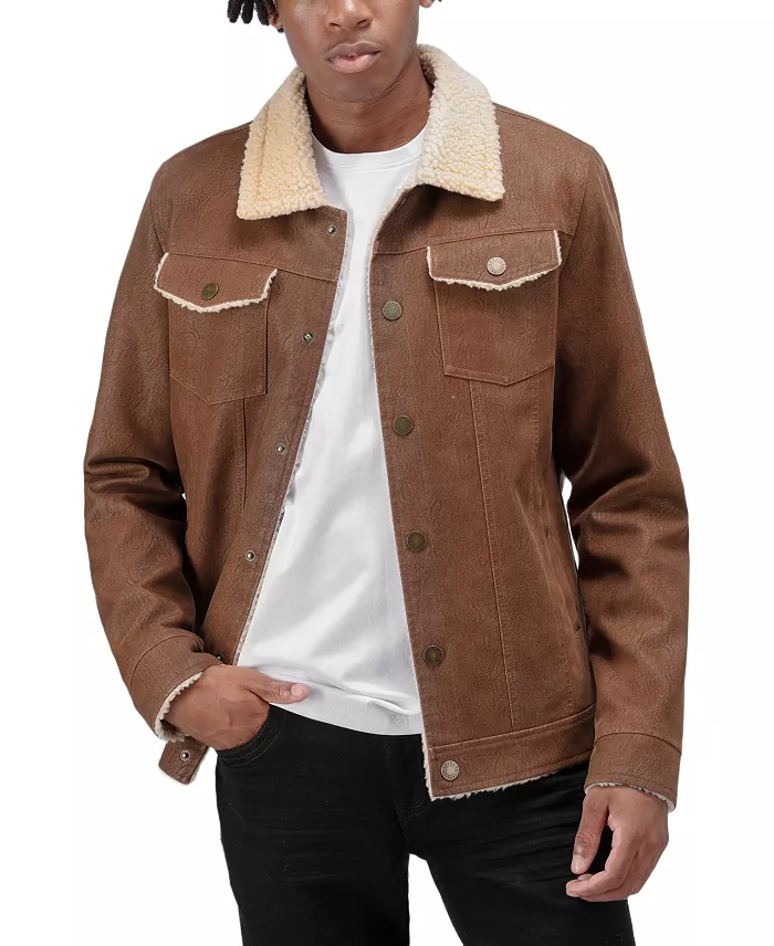 Men's Jacket With Faux Shearling Lining