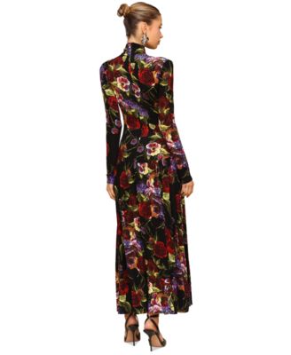 Women's Long Sleeves Printed Maxi Dress