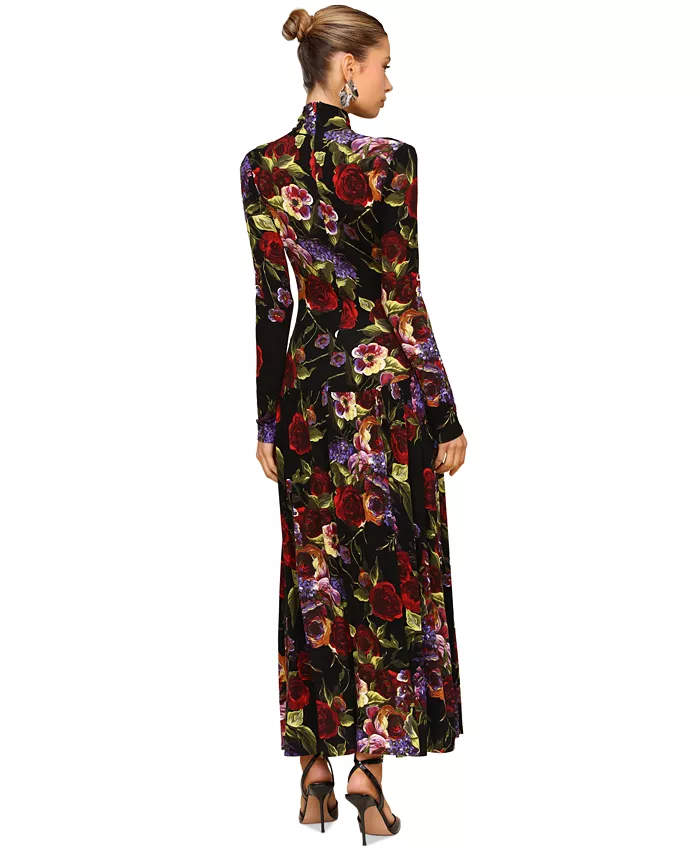 Women's Long Sleeves Printed Maxi Dress - thumbnail 6