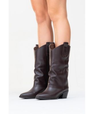 Teodora Leather Block Heel Boot (Women)