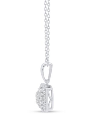 White Diamond Pendant Necklace (1/4 ct. t.w.) in Sterling Silver