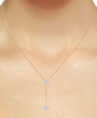 White Diamond Necklace (1/4 ct. t.w.) in 14k Gold Plating with Sterling Silver