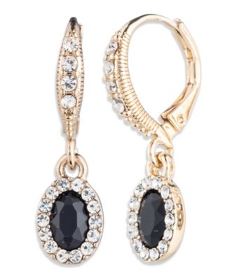 Crystal Stone Silver and Gold-Tone Drama Drop Earrings