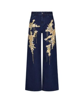 Women's Rocco Gold Embellished Jean - Indigo