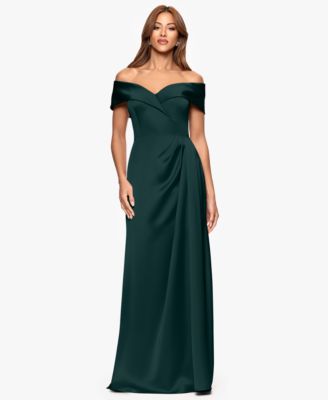 XSCAPE - Petite Off-The-Shoulder A-Line Long Dress