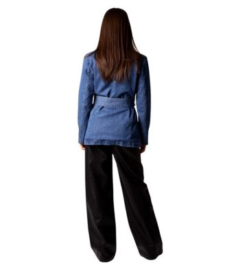 Women's Gracie Double Breasted Trench Coat with Removable Hoodie Insert