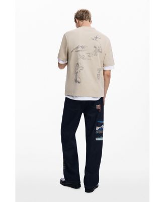 Men's T-shirt with carp drawings