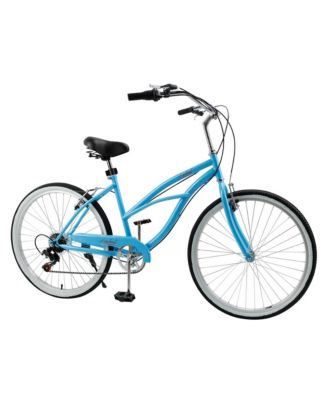 26-Inch Beach Cruiser Bike for Adults with Shimano 7-Speed, High-Carbon Steel Frame for Leisure Cycling