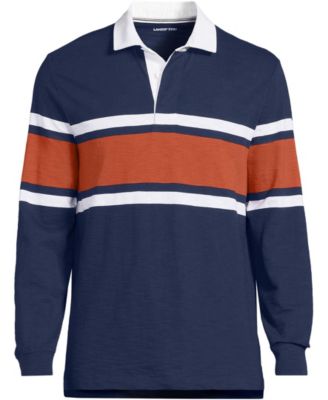 Men's Long Sleeve Textured Rugby Polo
