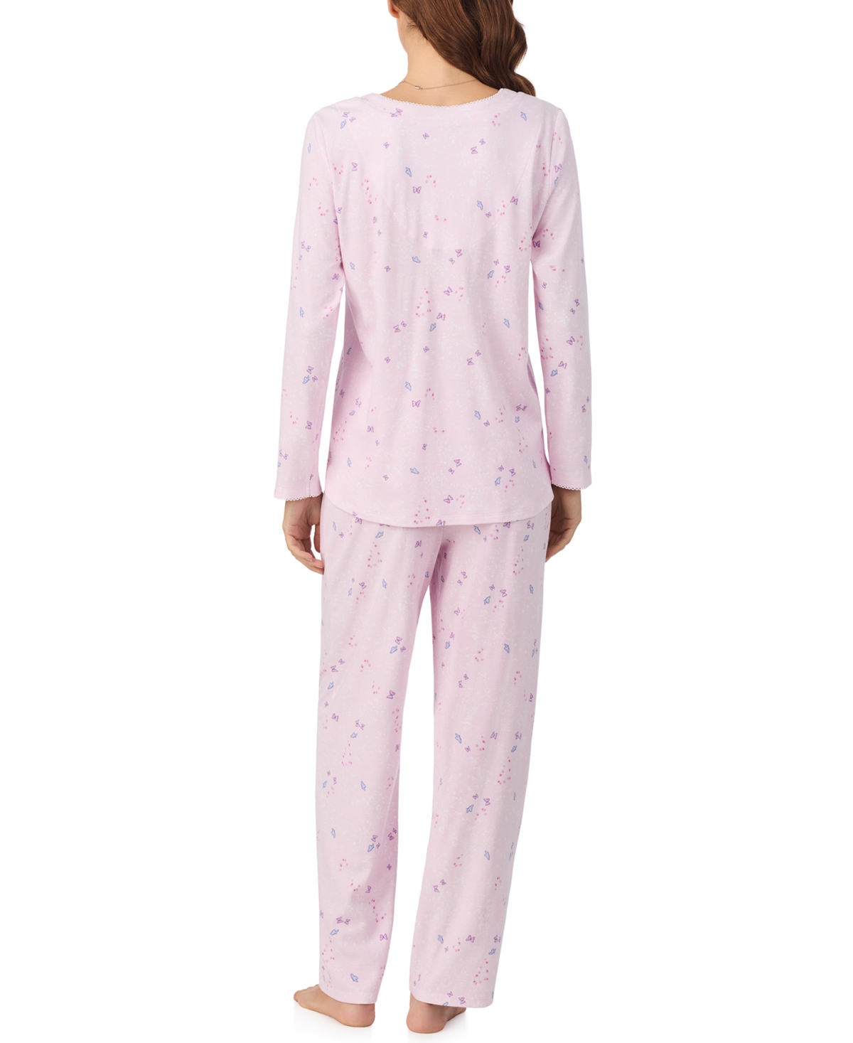 Eileen West Women's 2-piece Long Sleeve Top And Pants Pajama Set In Multi
