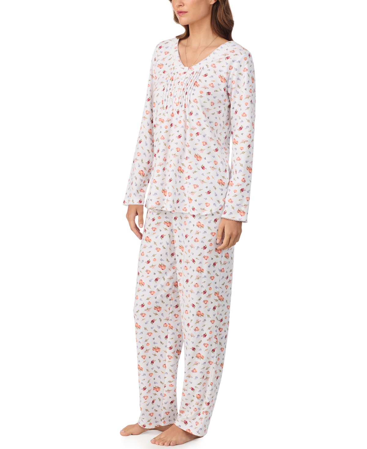 Eileen West Women's 2-piece Long Sleeve Top And Pants Pajama Set In Black