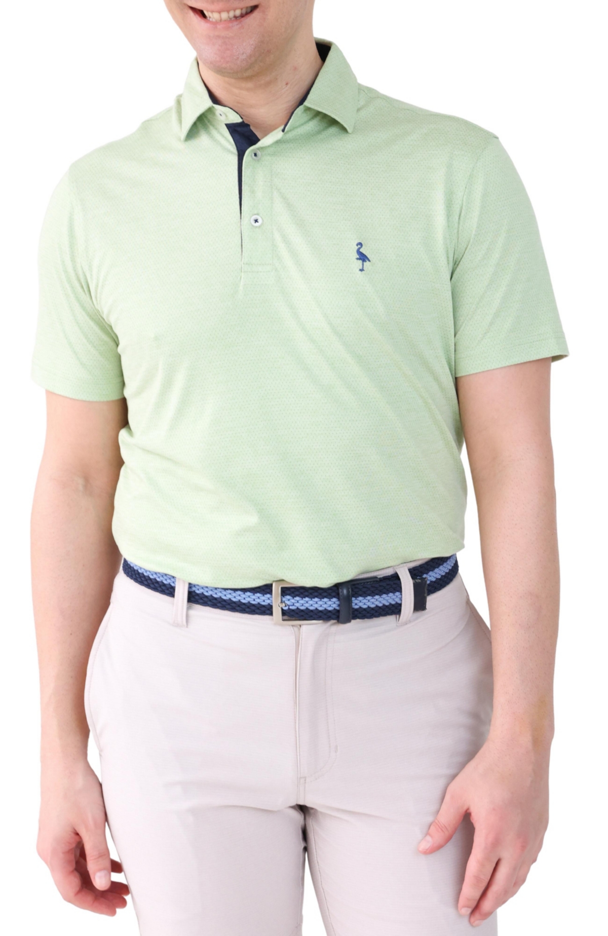 Tailorbyrd Men's Melange Mesh Performance Polo