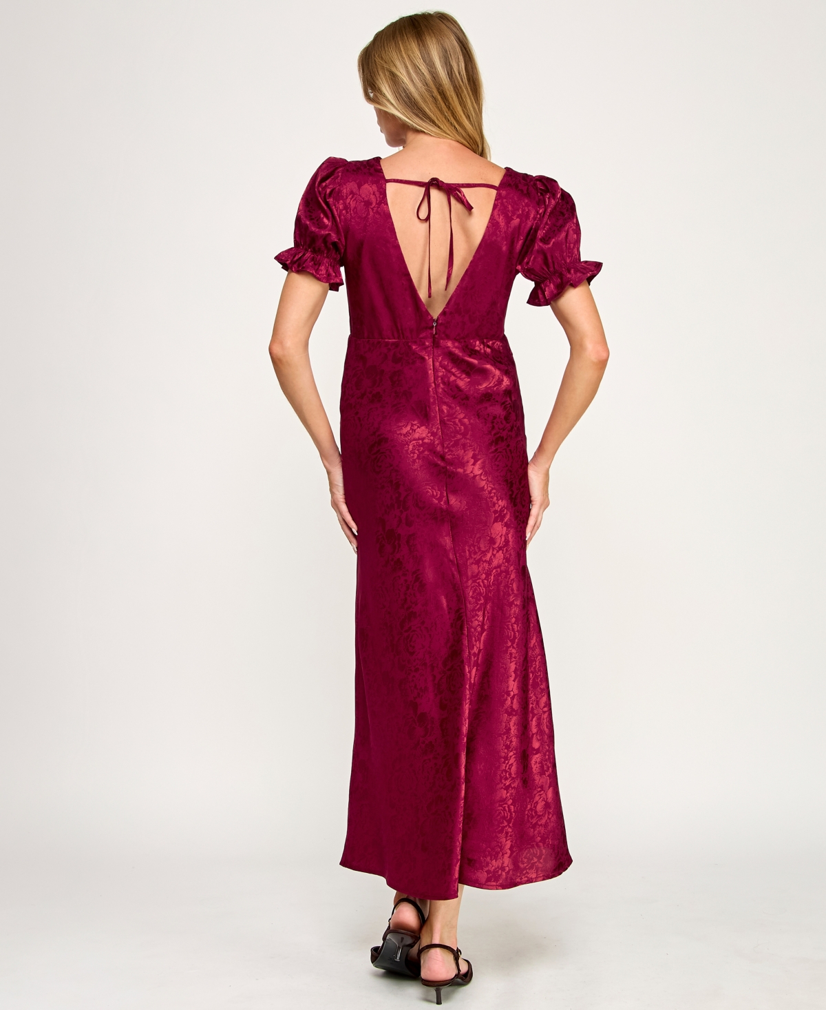 Row A Women's Short Sleeves V-Neck Dress