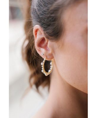 Marin Pearl Wrapped Hoop Earrings