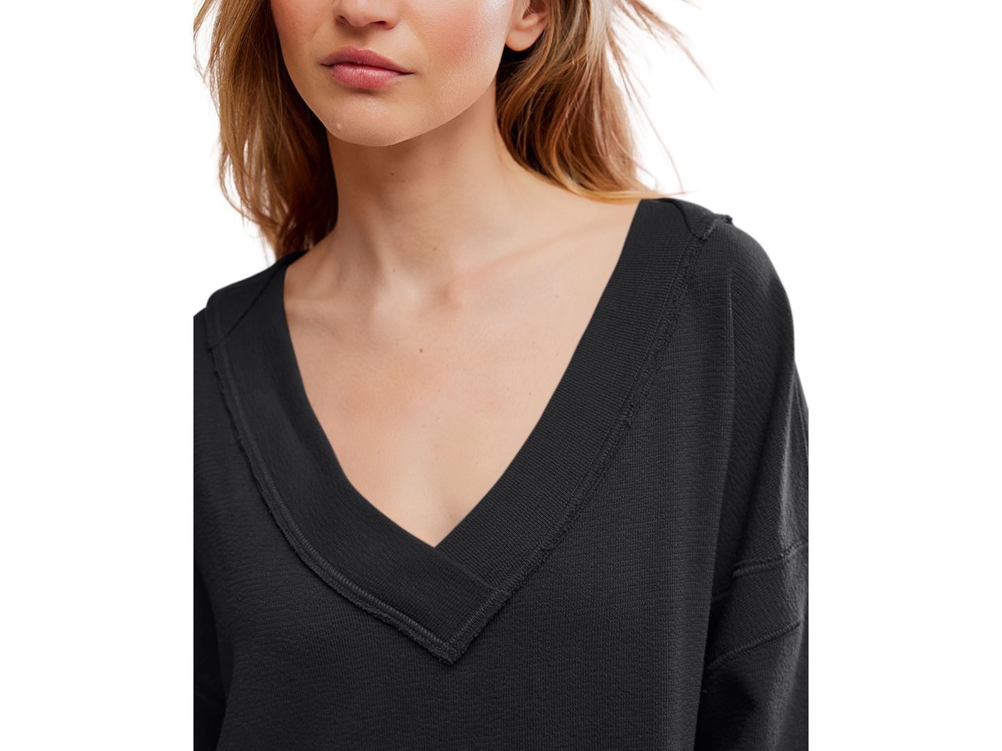 Женская толстовка Free People Staycation Pullover, цвет: Чёрный — фото 4
