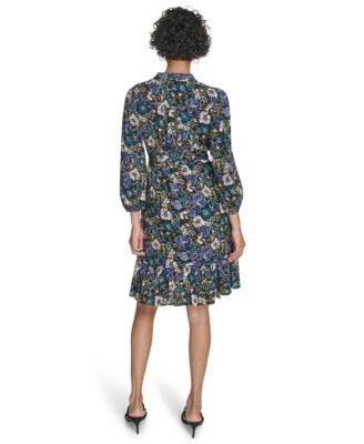 Women's Balloon Sleeve Sash Dress