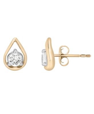 Macy's - Diamond Drop Stud Earrings (1/4 ct. t.w.) in 14k Gold