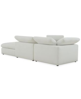 Fog 3-Pc. Fabric L-Sectional Ottoman End Sofa Set