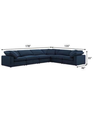 Fog 6-Pc. Fabric L-Sectional Sofa Set