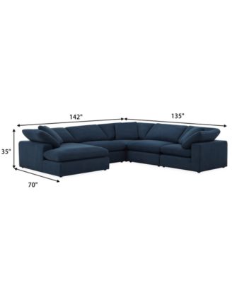 Fog 5-Pc. Fabric Chaise L-Sectional Sofa Set