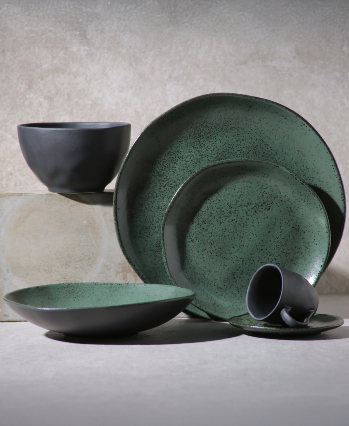 Porto Brasil Stoneware Dessert Plates, Set Of 6 In Green
