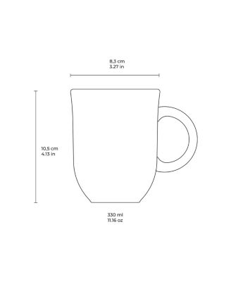 Stoneware Coup Mugs, Set of 4