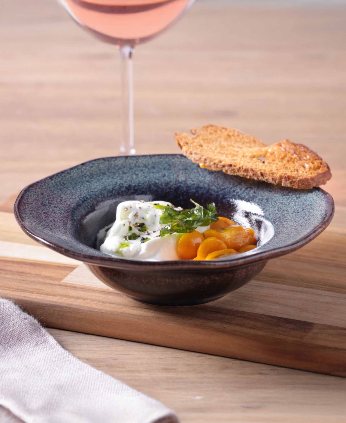 Porto Brasil Stoneware Deep Rim Dessert Plates, Set Of 4 In White