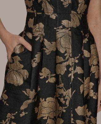 Women's Jacquard Fit and Flare Dress