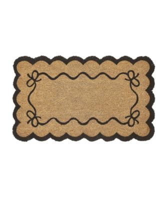 Bow Scalloped Edge Coir Outdoor Doormat, 18" x 30"