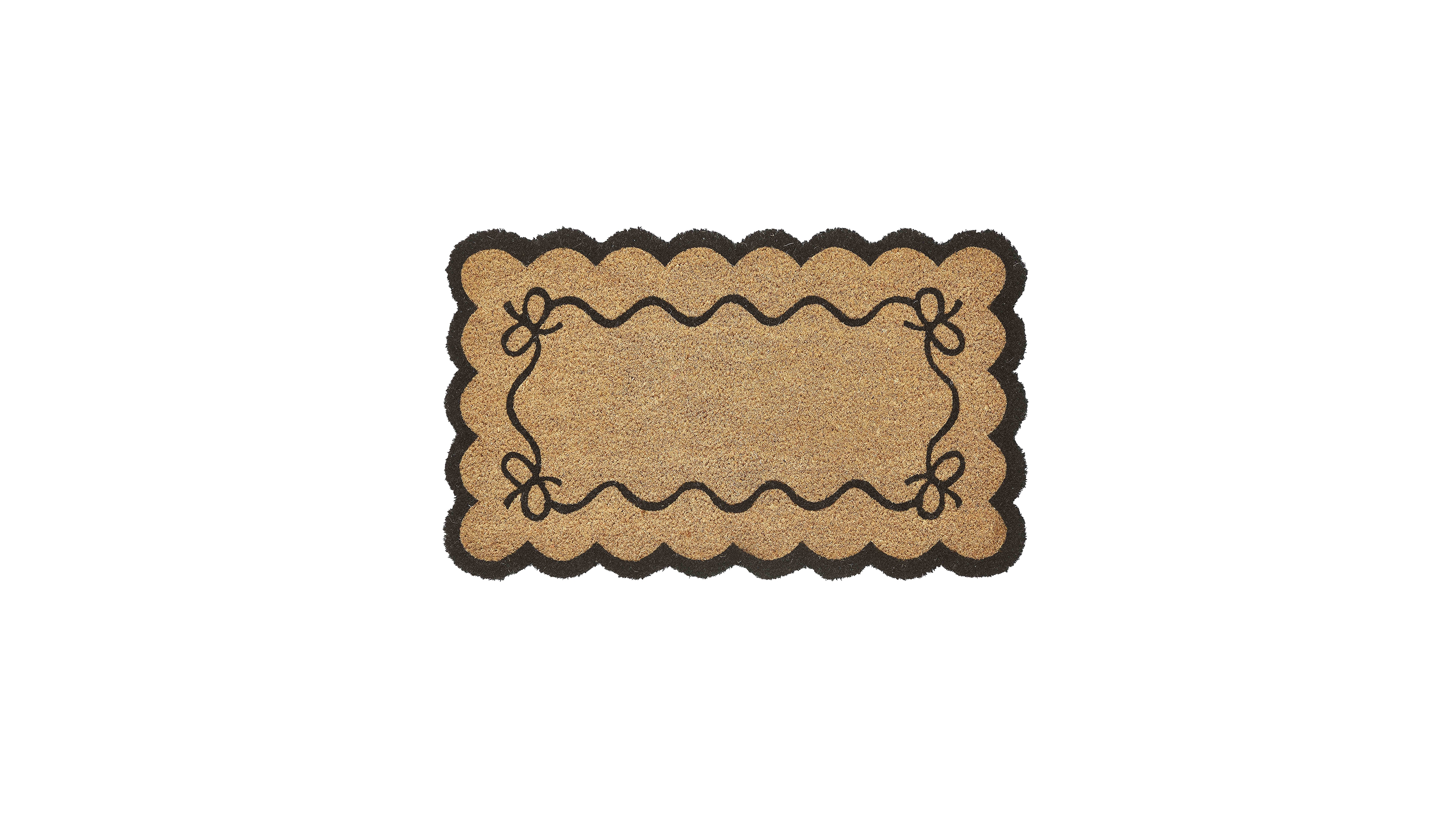 Vcny Home Bow Scalloped Edge Coir Outdoor Doormat, 18" x 30"