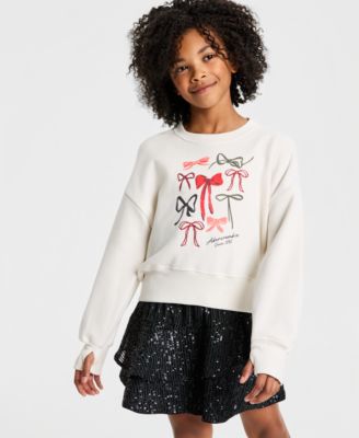 Girls Bows Logo Crew Sweatshirt