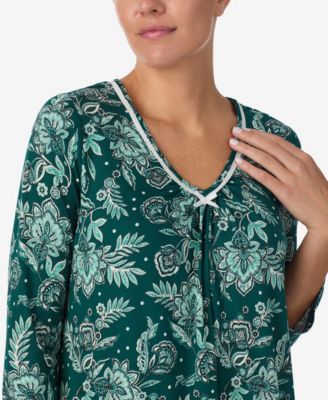 Women's Printed V-Neck Top and Drawstring Pants Pajama Set