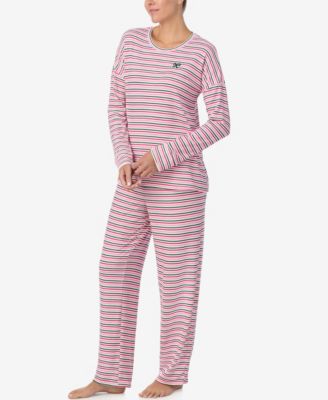 Women's Printed Round Neck Top and Pants Pajama Set