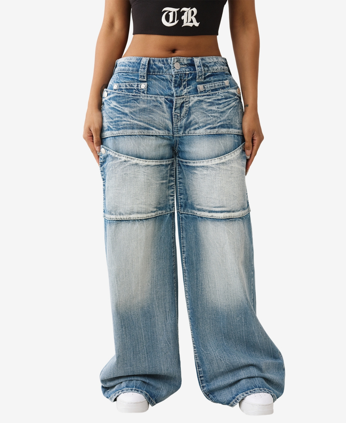 True Religion Women's Jessie Super Baggy Big Jeans In Blue