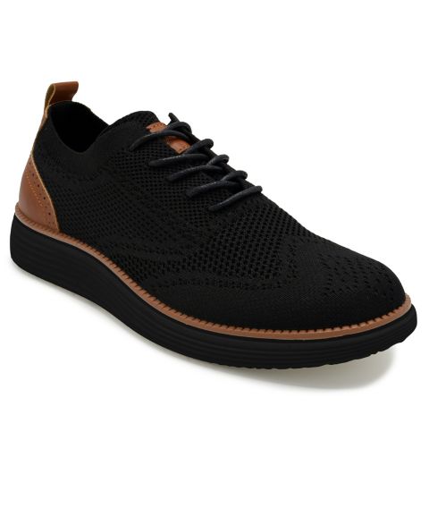 Мужские туфли Akademiks Olney Wingtip Knit Oxford, цвет: Чёрный