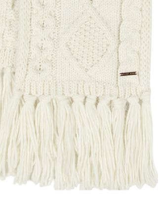 Women's Diamond Cable Fringe Scarf