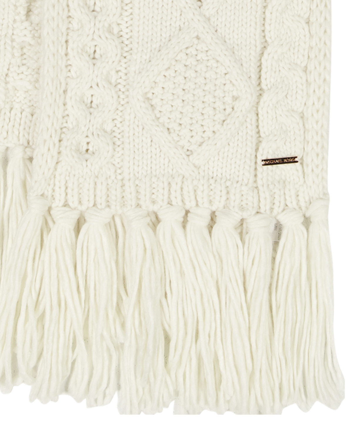 Michael Kors Michael  Women's Diamond Cable Fringe Scarf In Brown